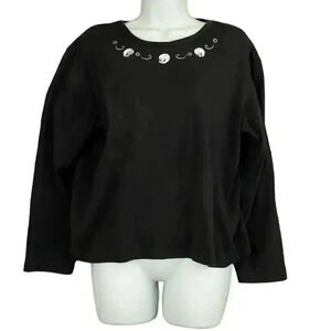 VTG‎ Tweety Bird Long Sleeve T-Shirt XL Monochrome 90s Y2K Black